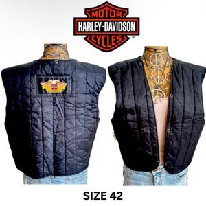 Harley Davidson Quilted Vest Jacket Liner Removable Snap in Out Mens - SIZE 42